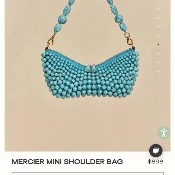 cult gaia Turquoise Mercier Clutch Multi-Bead Shoulder Clutch - Picture 4 of 5